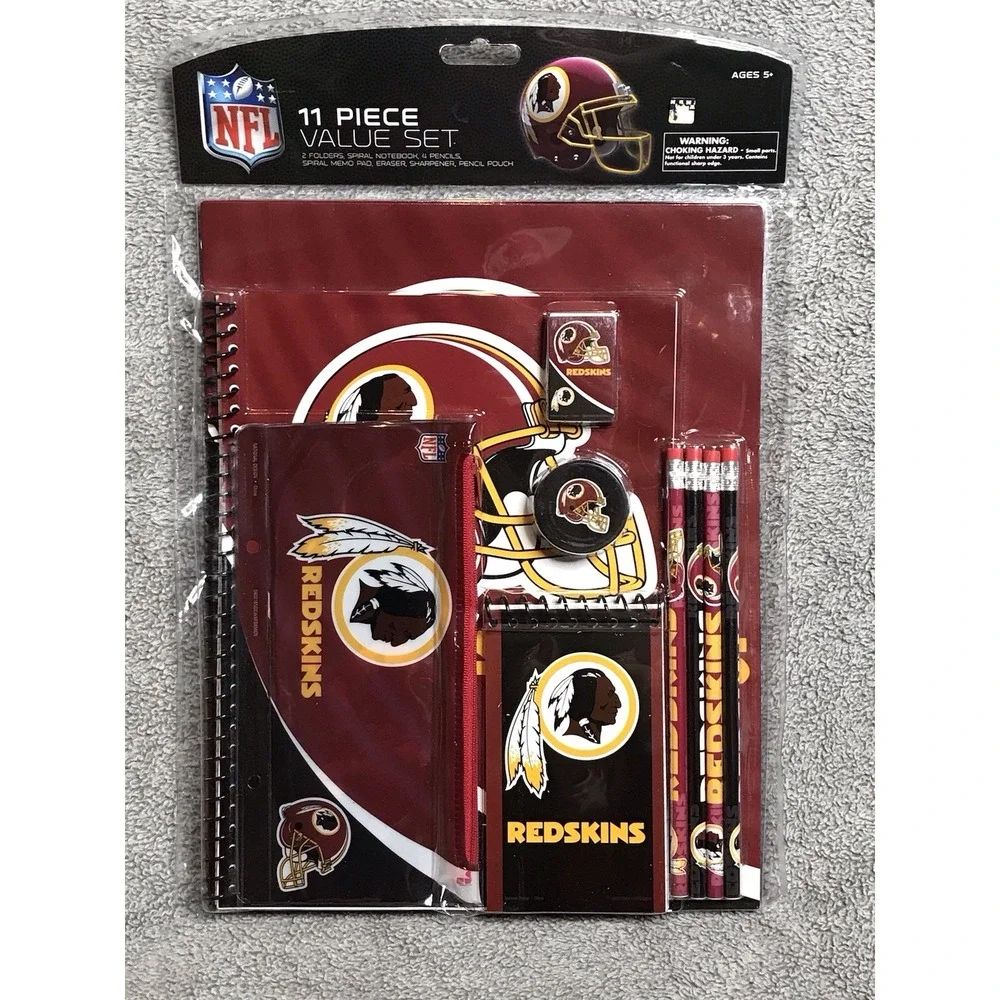 NEW NFL‎ Washington Redskins 11 Piece Value Pack Stationary Pencils Notebook Pad